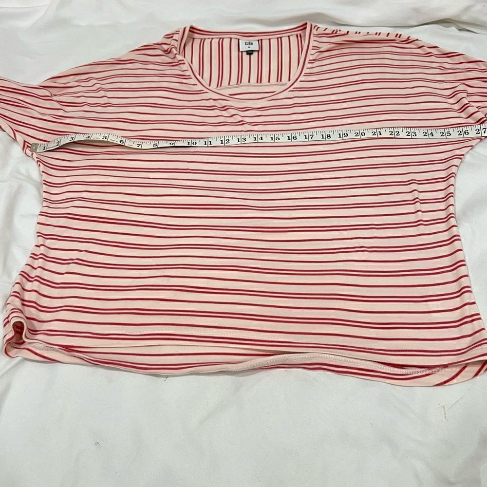 CAbi pink relaxed tickle tee 3/4 sleeve striped top style# 5750 size M - Picture 6 of 6